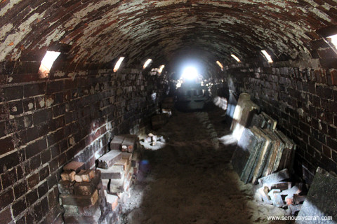 Inside the kiln