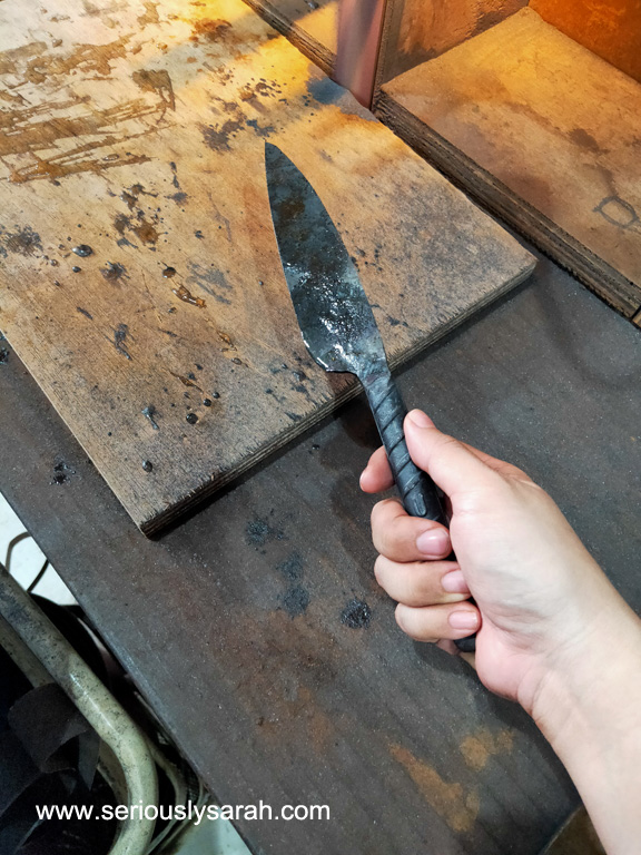 Knife after being grinded